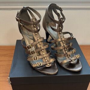 Tahari Bronze Leather Heels
